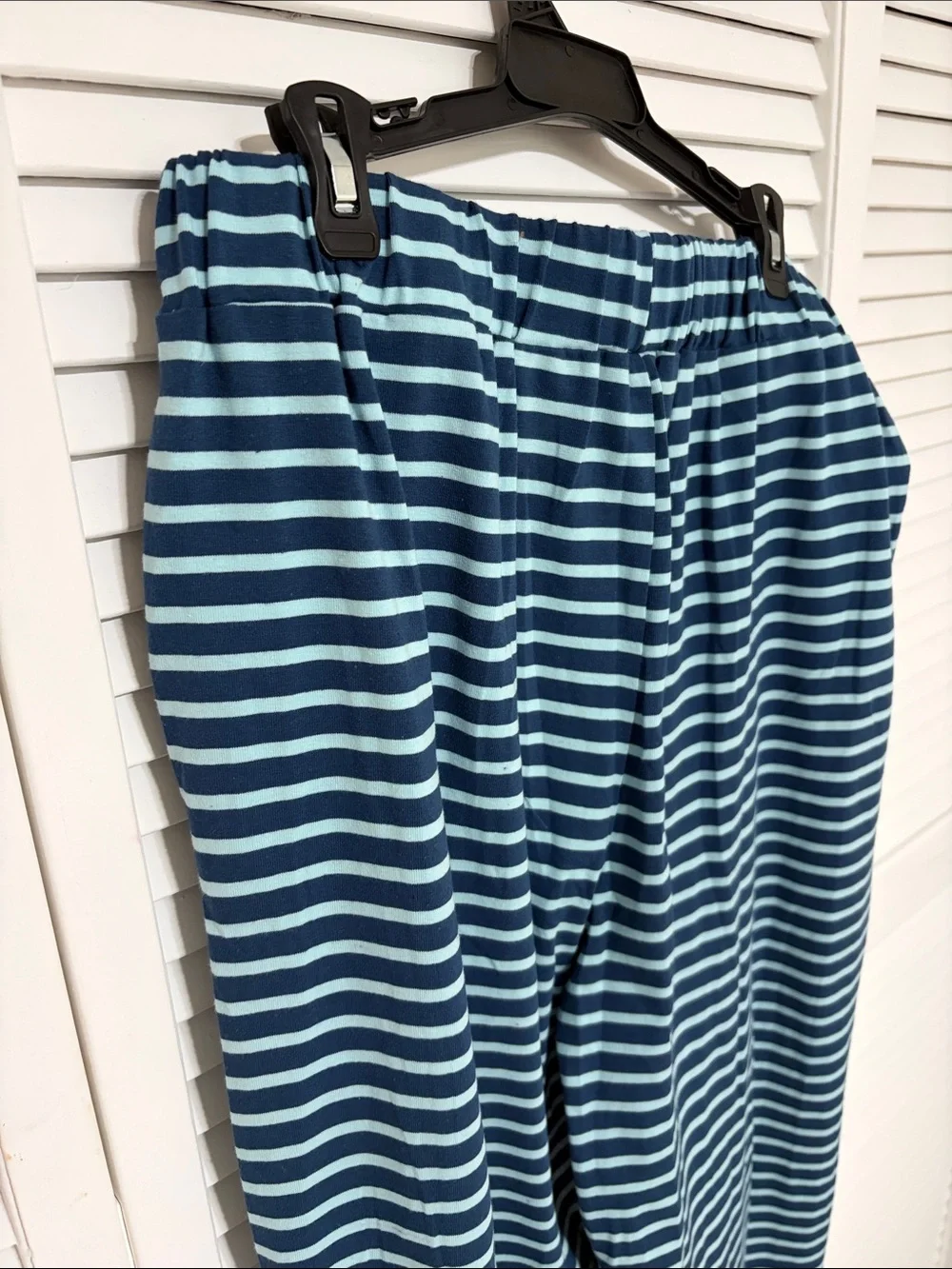 Striped Two-Piece Wide-Leg pant /tube top Set - Blue/lightblue